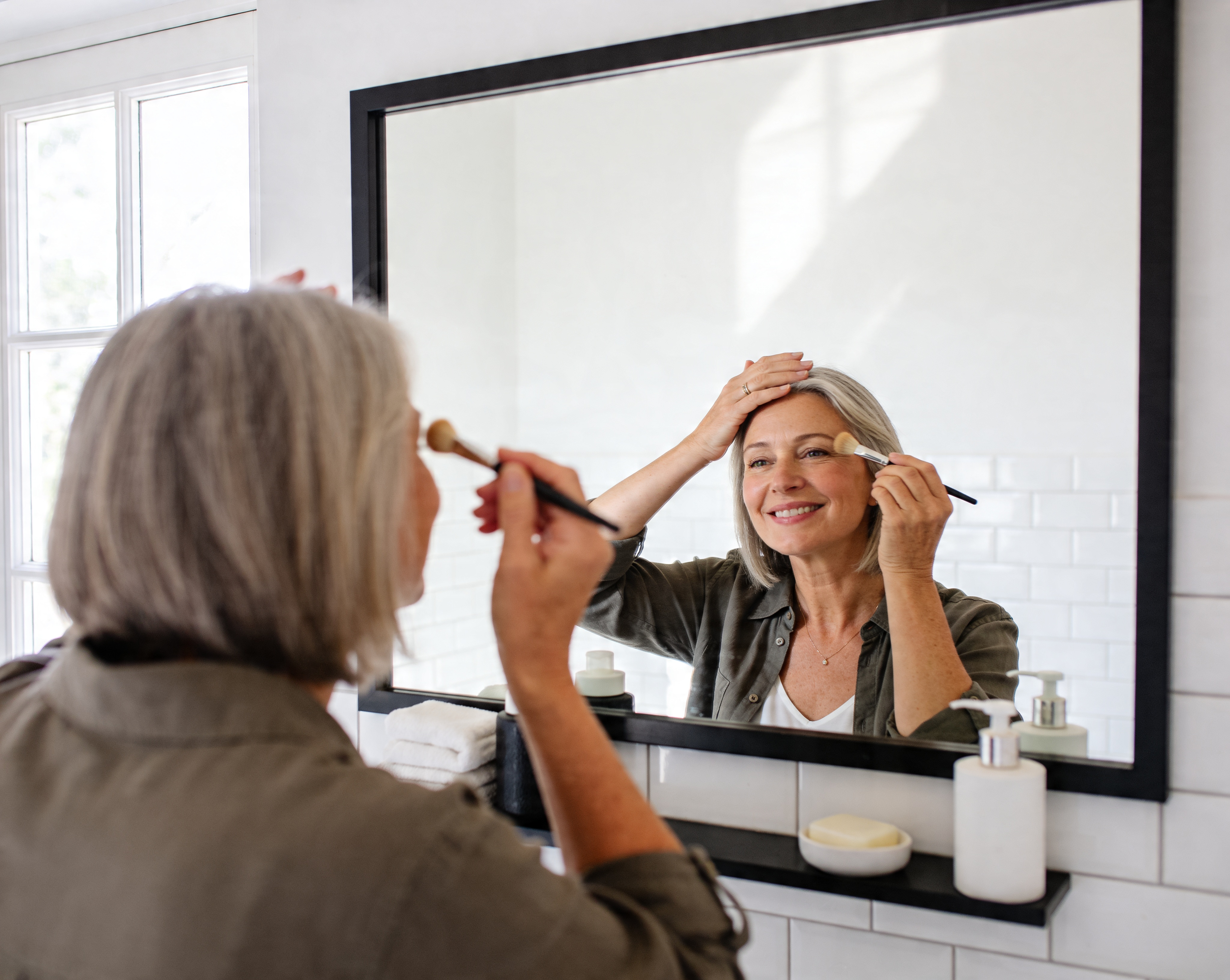 Confident woman getting ready in the morning
